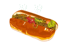 動く！リアルな食べ物スタンプ