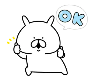 【動く！】ゆるうさぎのお返事。