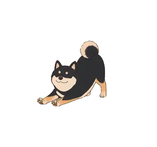 動く！柴犬（黒柴・文字なし）