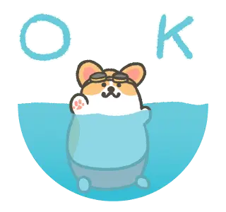 1コギの動くスイミングスタンプ