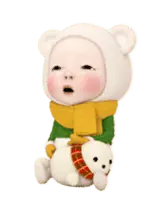【動く】クマタオル【#2】冬