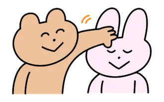動く！うさぎとくまのスタンプ