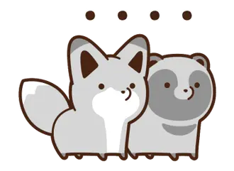 動くタヌキとキツネ敬語スタンプ