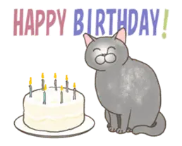動く！猫のお祝いと感謝と了解