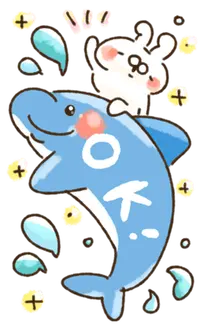 【BIGスタンプ】ねことうさぎの夏★